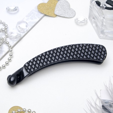 Hair banana "Classic Black" rhombuses, 10.5 cm, black