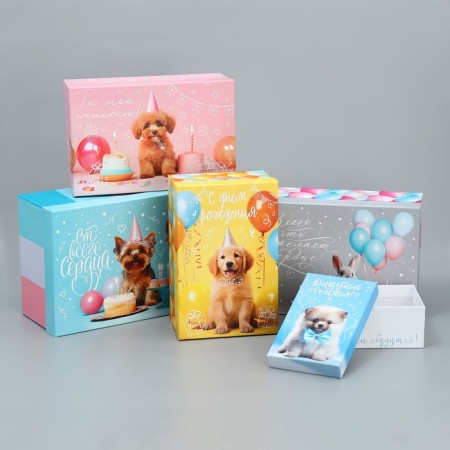 Set of boxes 10 in 1, gift packaging, “dear wishes”, 12 x 7 x 4 - 32.5 x 20 x 12.5 cm-4