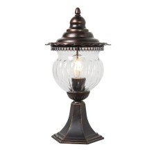 Sadovo-park lamp Feron PL594, IP44, E27, 60 W, 195x195x395 mm, brown color