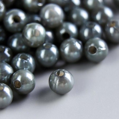 Beads for creativity "Pearls Dark Silver" set D = 0.8 cm 20 g-1