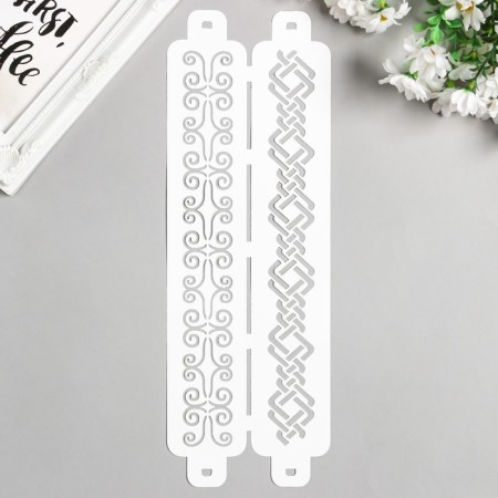 Tencil of border plastic "pattern" plastic, 11x32 cm-1