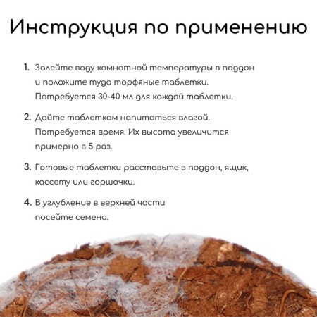 Coconut tablets, d = 3.5 cm, with a shell, set of 6 pcs., Greengo-5