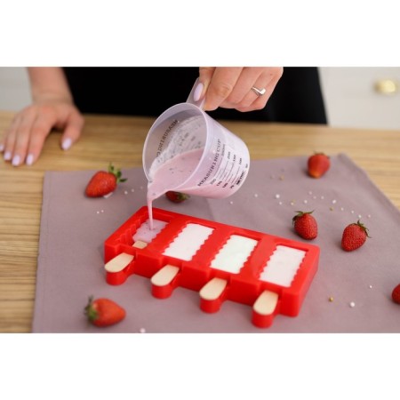 Form for ice cream shares "Monica", silicone, 19.5 × 11 cm, 4 cells (6.7 × 3.2 cm), color mix-9