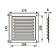 Ventilation grate Zein Lux RM1717C, 175 x 175 mm, with a grid, metal, gray