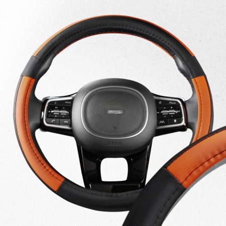 Leather braid, m black Skyway, with orange inserts, s01102362