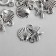 Connector Metal for creativity 2 ears "shell and sea star" silver 1.8x1.4 cm
