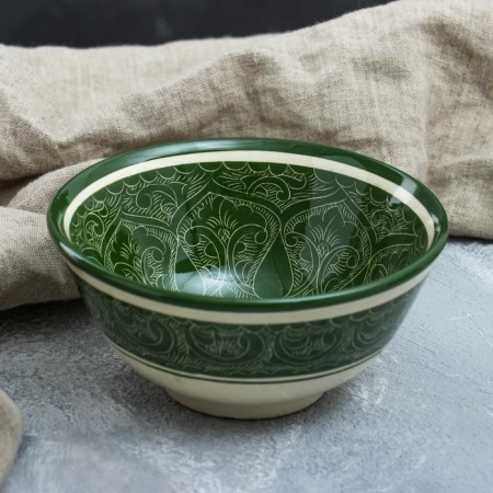Rishtan ceramics "patterns" 15.5 cm, small, green