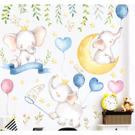 Sticker Plastic Interior Color "Elephants-Malyshha" 30x90 cm set 2 sheets