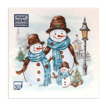 New Year's napkins Paper Home Collection "Friendly Family", 3 layers, 33x33 cm, 20 pcs-1