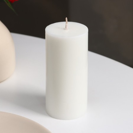 Candle-cylinder smooth, 5x10 cm, white, 6 hours-1
