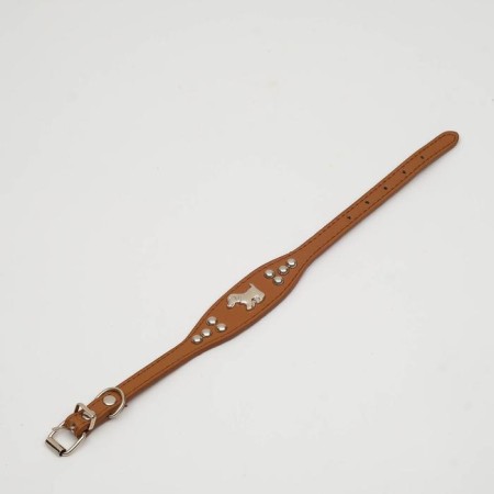 A collar of a groan with a puppy, 29-32 x 2.5 cm, artificial leather, brown-3