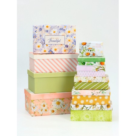 A set of boxes 10 in 1 "tender", 32.5 x 20 x 12.5 -12 x 7 x 4 cm