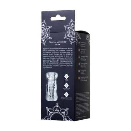 Masturbator Unrealistic Lingam byfa asha, TPE, Transparent, 14 cm-5