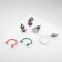 Earrings "Kaffa" Fantasy, set of 5 pcs., Colored with silver