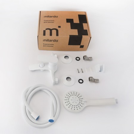 MILARDO RORA RORWT00M02 bath mixer, 51 mm pouring, white matte-4