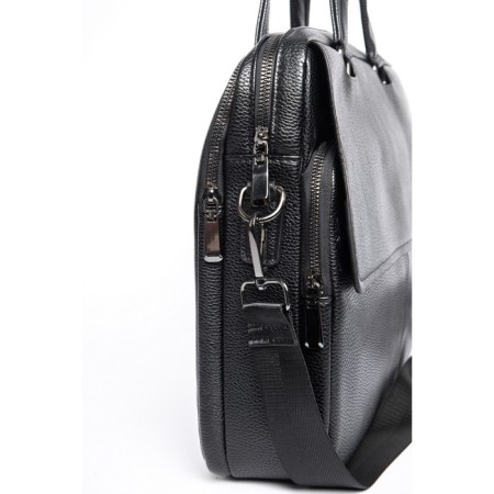 Male portfolio, eco-leather, de-gosa black, 40x10x31 cm