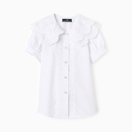 Blouse for girls, white color, height 128 cm