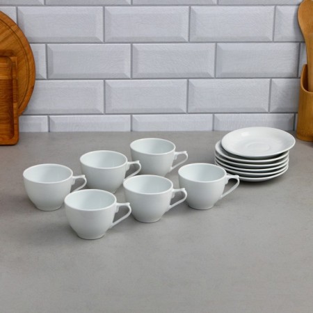 Tea set "Lemon", 12 objects, 6 cups 200 ml, porcelain, Iran
