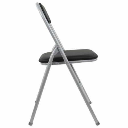 Folding stool Brabix Golf CF-007, silver frame, leatherette, black-2