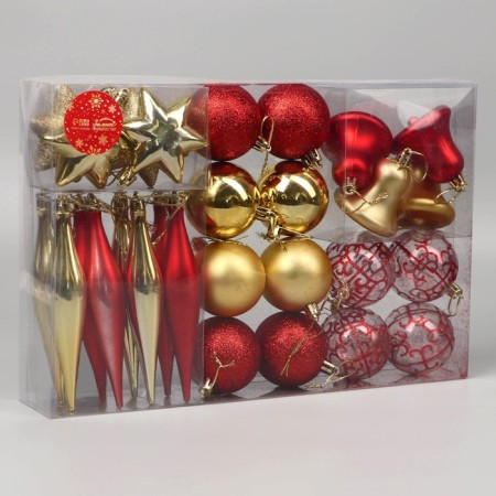 Set of jewelry plastic 30 pcs "Fun Assorted" red gold-1