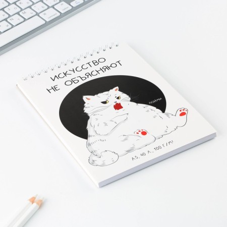 Sketchbook A5, 40 l 100 g/m2 "Cat"-1