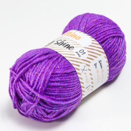 Yarn 70% acrylic, 30% silk "Softy Shine" 50 g 85 m color 14 lilac-1