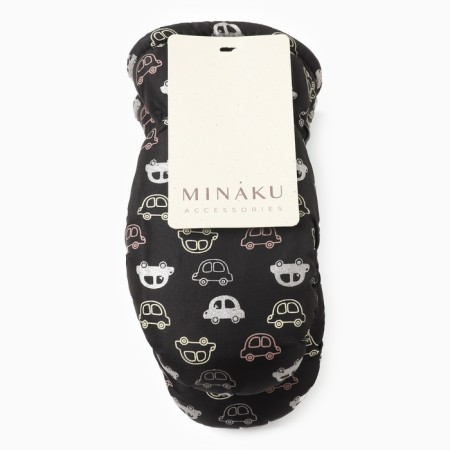 Winter children's mittens minku, black color, 18cm-4