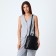 City backpack of artificial leather with lightning, black color