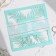 Wedding invitation: carved 16 x 16 cm, (mint color)