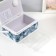 Casket for needlework "Black and white flowers on blue" 24x16x11 cm
