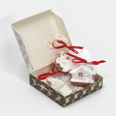Folding box "New Year's chic", 14 x 14 x 3.5 cm, New Year-4
