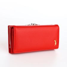 Women's wallet on magnets, red color