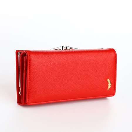 Women's wallet on magnets, red color