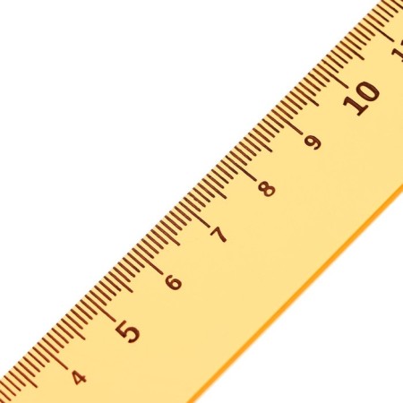 Damage set 4 objects (ruler 15 cm, square 30 °/ 60 °, 10 cm; square 45 °/ 45 °, 8 cm; transporter 180 °, 9 cm), transparent orange-5
