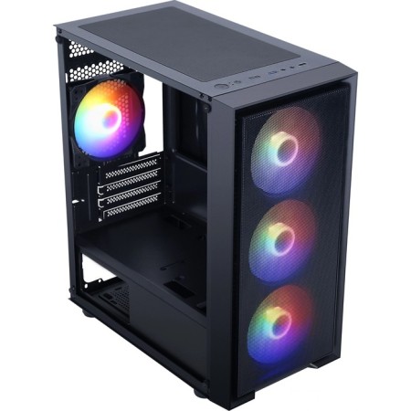 The ACCORD M203 case is black without BP ATX 2xusb2.0 1xusb3.0 1xusb3.1 Audio Bott PSU-5