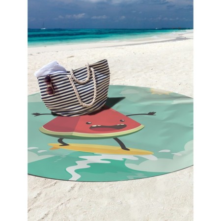 Pareo and beach rug "Watermelon on the surf", d = 150 cm-1