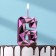 Candle for Cake "Almaz", number "6", purple metallic