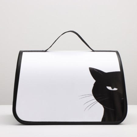 Bag - Frame -40 x 25 x 25 cm, white with a cat-1
