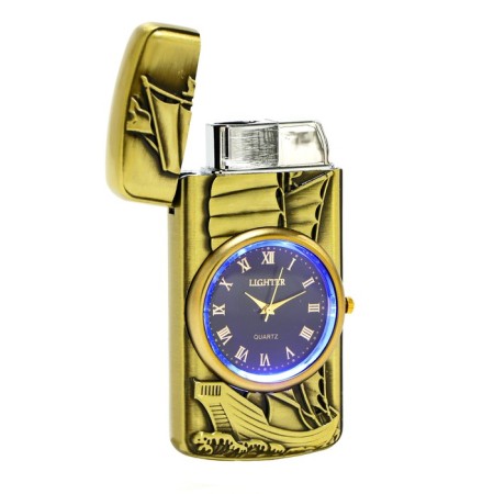 Gas lighter with a clock "Ship", Piezo-4