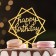Topper "Happy Birthday", geometry, gold, give beautifully