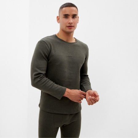 Set of men's thermo (longshit, trousers) minku color khaki, river 48-10