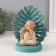 Souvenir Polystone "Hotachik, dimples on cheeks. Palm sheet" Blue and Bezh 14.5x9x17.5 cm