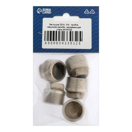 Zein plug, 3/4 ", cork, external thread, stainless steel, packing 5 pcs.-4