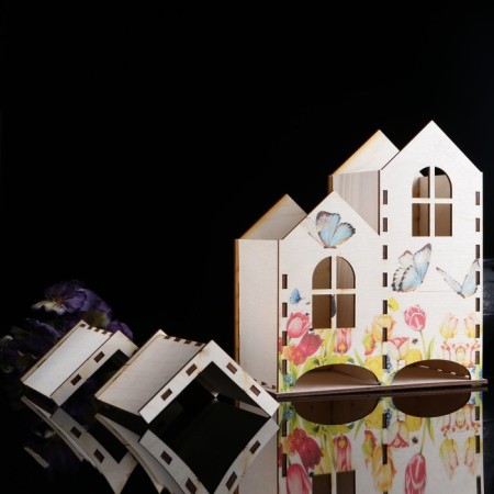 Tea house "Butterflies in the meadow", 20x17.4x8.6 cm-1