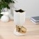 VAZ Ceramics "Derck" stripes, D-9.5 cm H-24.5 cm, golden white