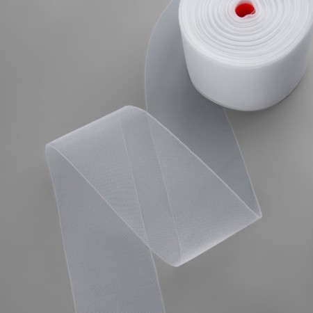 Curtain tape, organza, 10 cm, 50 ± 1 m, transparent color-3