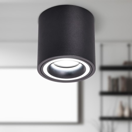 Lamp wall-flowing spot ERA OL47 BK, 80x90 mm, IP20, GU10, 12W, black color