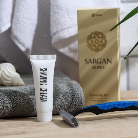 Набор бритвенный "Sargan" (бритва с двумя лезвиями, крем для бритья, 10г.) картон-1