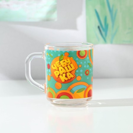 Cheburashka mug, gift packaging, 230 ml, glass-4
