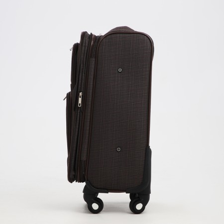 Small suitcase 20 "on lightning, code castle, with extension, brown color-3